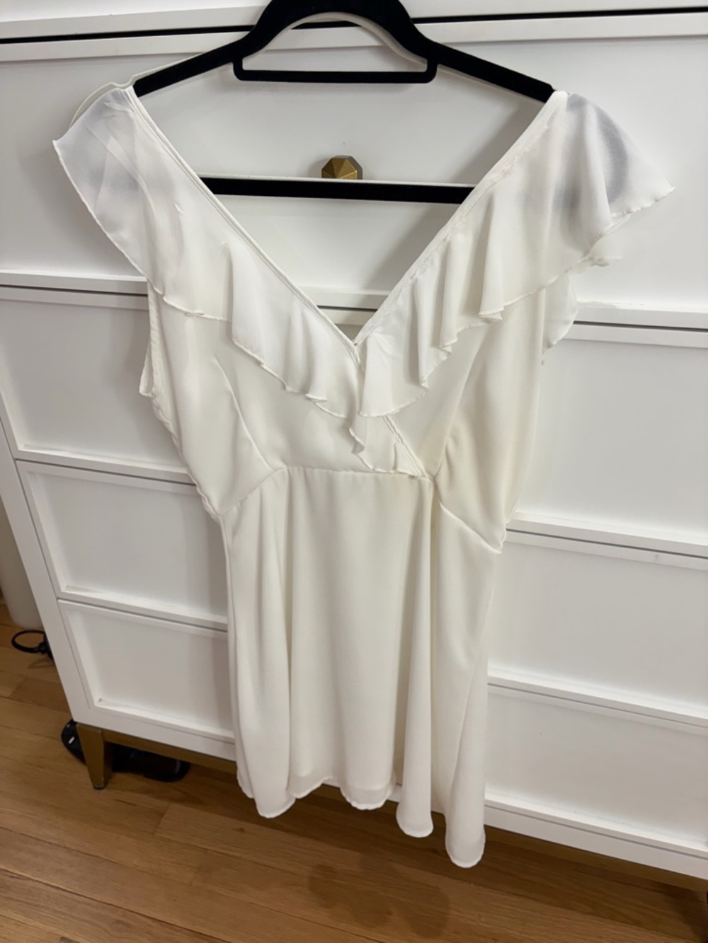 Altar'd State White Ruffled Backless Dress